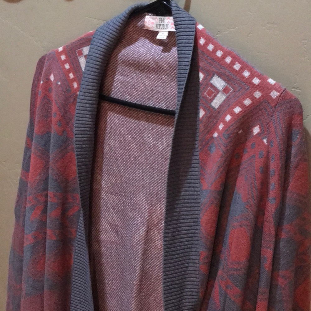 Pink Republic Cardigan in Aztec Design